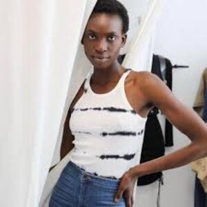 Levi’s tie dye High Neck Tank Top Womens Medium Black and White